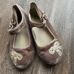 Joyfolie velvet glitter bow flats size 12 toddler girls